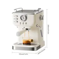 Espresso Coffee Machine 20 Bar Stainless Steel 2 n 1 Semi Automatic Cappuccino Latte Maker with Milk Frother 1.5L  Removable Water Tank Coffee Portafilter and Tamper Spoon 461
