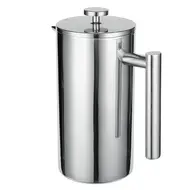 ​French Press 304 Stainless Steel Thermal Coffee Maker Tea Maker 800ML 3 Filters Anti-scald Handle Rustproof Coffee Press 480
