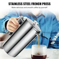 ​French Press 304 Stainless Steel Thermal Coffee Maker Tea Maker 800ML 3 Filters Anti-scald Handle Rustproof Coffee Press 480