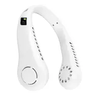 ​Fan 5 Gear Portable Leafless Digital Screen 2600mAh Hang Necklace Large Capacity Lazy USB Portable Cooling Small Fan -  Green 564