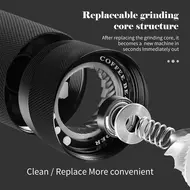 ​Hand Coffee Grinder Pentagonal Grinding Core Portable Freshly Grinded Coffee Bean Grinder for Home Appliances - Silver 473