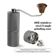​Hand Coffee Grinder Pentagonal Grinding Core Portable Freshly Grinded Coffee Bean Grinder for Home Appliances - Silver 473