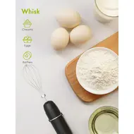 ​Homgeek 500W Immersion Hand Blender 3 in 1 6 Speed Electric Stick with Turbo Stainless Steel Whisk & Milk Frother Attachments Black 490