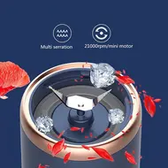 ​Mini Mixer 40W Juice Blender  Personal Size Portable Rechargeable USB Double Cup - Pink 508