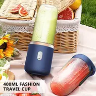 ​Mini Mixer 40W Juice Blender  Personal Size Portable Rechargeable USB Double Cup - Pink 508