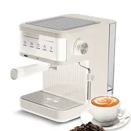 ​Multifunctional Electric Coffee Maker 850W 20Bar Mini Coffee Machine with Portafilter, Single and Double Portafilter Basket, 92 degrees Celsius Smart Brew 3 stage adjustable steam wand for Latte Art Espresso - White 476
