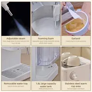 ​Multifunctional Electric Coffee Maker 850W 20Bar Mini Coffee Machine with Portafilter, Single and Double Portafilter Basket, 92 degrees Celsius Smart Brew 3 stage adjustable steam wand for Latte Art Espresso - White 476