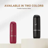 ​Nespresso Compatible Electric Portable Coffee Maker 19 Bar 100W Wireless Heating Travel Espresso Machine for Travel Camping Office Home with NS Pods and Ground Coffee - Red 460