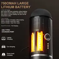 ​Nespresso Compatible Electric Portable Coffee Maker 19 Bar 100W Wireless Heating Travel Espresso Machine for Travel Camping Office Home with NS Pods and Ground Coffee - Red 460