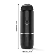 ​Nespresso Compatible Electric Portable Coffee Maker 19 Bar 100W Wireless Heating Travel Espresso Machine for Travel Camping Office Home with NS Pods and Ground Coffee - Red 460