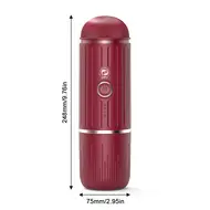 ​Nespresso Compatible Electric Portable Coffee Maker 19 Bar 100W Wireless Heating Travel Espresso Machine for Travel Camping Office Home with NS Pods and Ground Coffee - Red 460