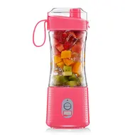 ​Portable Electric Blender Single Serve Fruit Juicer Mixer Cup with USB Rechargeable 4000mAh Battery - Pink 498