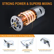 ​Portable Electric Blender Single Serve Fruit Juicer Mixer Cup with USB Rechargeable 4000mAh Battery - 	Blue 496