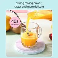 ​Portable Electric Blender Single Serve Fruit Juicer Mixer Cup with USB Rechargeable 4000mAh Battery - 	Blue 496