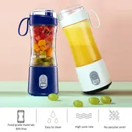 ​Portable Electric Blender Single Serve Fruit Juicer Mixer Cup with USB Rechargeable 4000mAh Battery - 	Blue 496