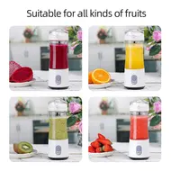 ​Portable Electric Blender Single Serve Fruit Juicer Mixer Cup with USB Rechargeable 4000mAh Battery - 	Blue 496