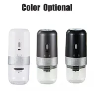 ​​Portable Electric Burr Coffee Grinder 13W 200ml SB Rechargeable Adjustable Setting Cordless with Cleaning Brush for Travel Camping Office Household - Grey 464