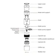 ​Portable Electric Espresso Coffee Machine 6oz Single Serve Mini Maker with Cup Coffee Powder & Capsule Bin 1200mAh Rechargeable Battery for Camping Travel Car Hiking Office 466