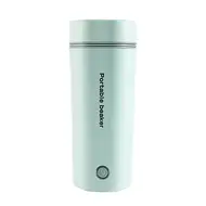 Portable Electric Kettle 350ML  Stainless Steel Travel Beaker with Automatic Shut Off for Tea Coffee Baby Milk - Green 488