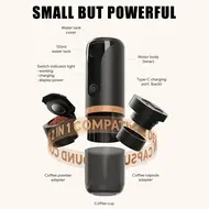 Portable Espresso Machine 9 Bar Rechargeable 2 in 1 Travel Coffee Maker for Nespresso Capsules & Ground Coffee Perfect for Travel Camping Hiking Office Kitchen Black 457