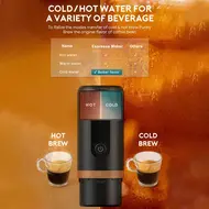 Portable Espresso Machine 9 Bar Rechargeable 2 in 1 Travel Coffee Maker for Nespresso Capsules & Ground Coffee Perfect for Travel Camping Hiking Office Kitchen Black 457