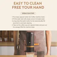 Portable Espresso Machine 9 Bar Rechargeable 2 in 1 Travel Coffee Maker for Nespresso Capsules & Ground Coffee Perfect for Travel Camping Hiking Office Kitchen Black 457