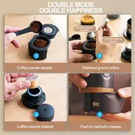 Portable Espresso Machine 9 Bar Rechargeable 2 in 1 Travel Coffee Maker for Nespresso Capsules & Ground Coffee Perfect for Travel Camping Hiking Office Kitchen Black 457