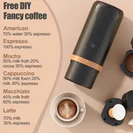 Portable Espresso Machine 9 Bar Rechargeable 2 in 1 Travel Coffee Maker for Nespresso Capsules & Ground Coffee Perfect for Travel Camping Hiking Office Kitchen Black 457