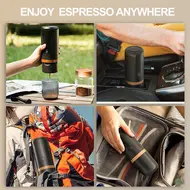 Portable Espresso Machine 9 Bar Rechargeable 2 in 1 Travel Coffee Maker for Nespresso Capsules & Ground Coffee Perfect for Travel Camping Hiking Office Kitchen Black 457