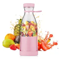 ​Portable Mini Electric Blender 300ml Juicer Cup 6 Blades for Smoothie Milkshake Juice Baby Food Rechargeable Battery for Travel Sports Kitchen Office & Outdoors - 2Pcs - Pink 494