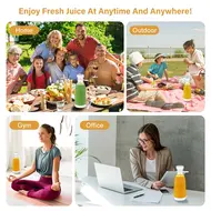 ​Portable Mini Electric Blender 300ml Juicer Cup 6 Blades for Smoothie Milkshake Juice Baby Food Rechargeable Battery for Travel Sports Kitchen Office & Outdoors - 2Pcs - Pink 494