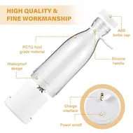 ​Portable Mini Electric Blender 300ml Juicer Cup 6 Blades for Smoothie Milkshake Juice Baby Food Rechargeable Battery for Travel Sports Kitchen Office & Outdoors - 2Pcs - Pink 494