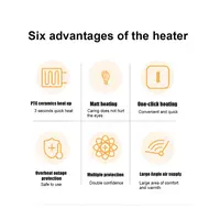 ​Room Heater 500W PTC Ceramic Heater Fan for Portable Heating with 30 Degree Tilt and Overheat Protection for Bedroom Office Indoor Use Black 534