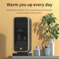 ​Room Heater 500W PTC Ceramic Heater Fan for Portable Heating with 30 Degree Tilt and Overheat Protection for Bedroom Office Indoor Use Black 534