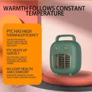 ​Room Heater 800W PTC Ceramic 6-8m Human Sensor Low Noise Fast Heating Portable Heater Fan with 30 Degree Tilt and Overheat Protection 3 Gears Adjustable for Bedroom Office Indoor Use -  Green 538