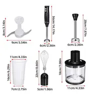 ​SOKANY 1710-4 4-In-1 Immersion Hand Blender Set 500W 2 Variable Speeds Stainless Steel Handheld Blender 469