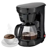 SOKANY CM102 6 Cup Electric Coffee Maker 750ml Borosilicate Glass Carafe 650W Drip Coffee Pot Machine with Anti Drip for Home or Office Use 468