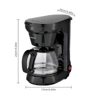 SOKANY CM102 6 Cup Electric Coffee Maker 750ml Borosilicate Glass Carafe 650W Drip Coffee Pot Machine with Anti Drip for Home or Office Use 468