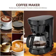 SOKANY CM102 6 Cup Electric Coffee Maker 750ml Borosilicate Glass Carafe 650W Drip Coffee Pot Machine with Anti Drip for Home or Office Use 468