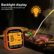 Smart Meat Thermometer Digital Wireless with Dual Probes Instant Reading Food Thermometer APP Control with Time Alarm Barbecue Thermometer for Outdoor BBQ with Stand and Hanging Stand 491
