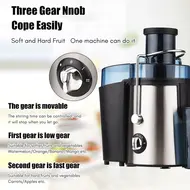 ​Swiitol Juicer  Large Caliber 800W Electric Stainless Steel Body Household Fruit and Vegetable Extractor with High Power and Residue Juice Separation - 2Pcs 512