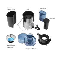 ​Swiitol Juicer  Large Caliber 800W Electric Stainless Steel Body Household Fruit and Vegetable Extractor with High Power and Residue Juice Separation - 2Pcs 512