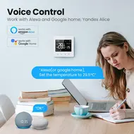 ​Tuya WiFi intelligent constant temperature regulator LED display Adjustable temperature regulator Compact size water/gas boiler temperature regulator Compatibility with Amazon Alexa and Google Home 542