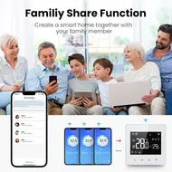 ​Tuya WiFi intelligent constant temperature regulator LED display Adjustable temperature regulator Compact size water/gas boiler temperature regulator Compatibility with Amazon Alexa and Google Home 542