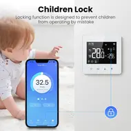 ​Tuya WiFi intelligent constant temperature regulator LED display Adjustable temperature regulator Compact size water/gas boiler temperature regulator Compatibility with Amazon Alexa and Google Home 542