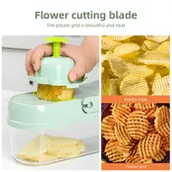 Vegetable Chopper Food Slicer 15 in 1 Multifunctional Kitchen Dicer Cutter with 9 Blades Egg Separator Hand Guard Colander & Container 499