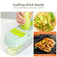 Vegetable Chopper Food Slicer 15 in 1 Multifunctional Kitchen Dicer Cutter with 9 Blades Egg Separator Hand Guard Colander & Container 499