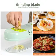 Vegetable Chopper Food Slicer 15 in 1 Multifunctional Kitchen Dicer Cutter with 9 Blades Egg Separator Hand Guard Colander & Container 499