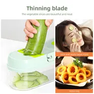 Vegetable Chopper Food Slicer 15 in 1 Multifunctional Kitchen Dicer Cutter with 9 Blades Egg Separator Hand Guard Colander & Container 499