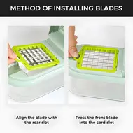 Vegetable Chopper Food Slicer 15 in 1 Multifunctional Kitchen Dicer Cutter with 9 Blades Egg Separator Hand Guard Colander & Container 499